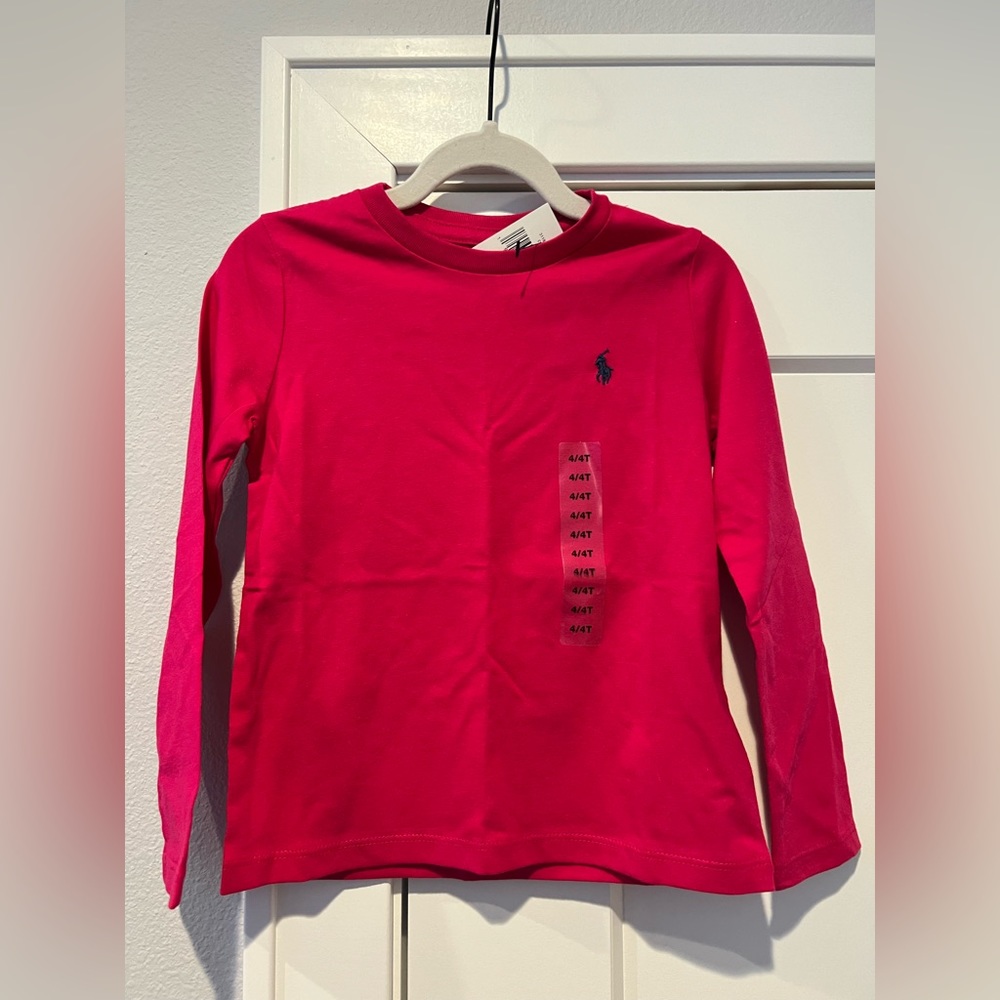 Polo Ralph Lauren long sleeve shirt, dark pink, 4T